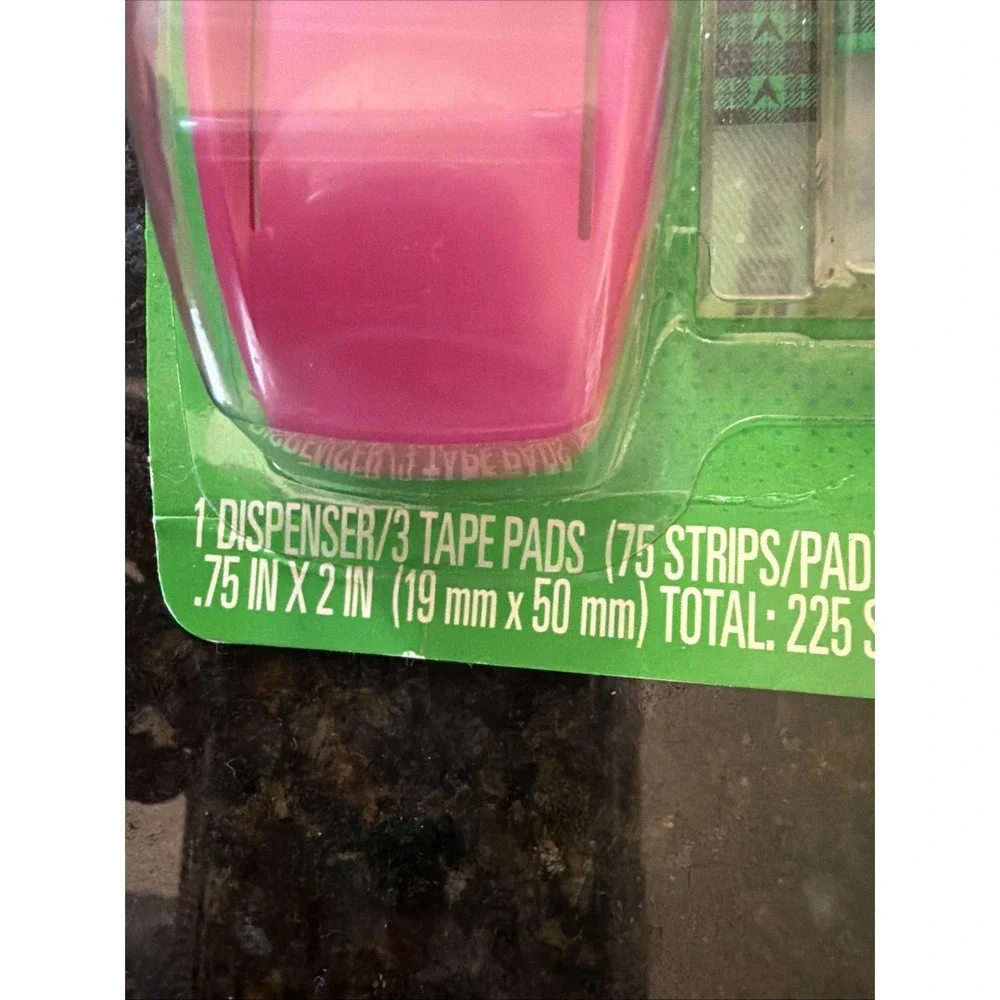 New Scotch Pop-Up Tape Handband Dispenser Pink With Strips 75 Ct